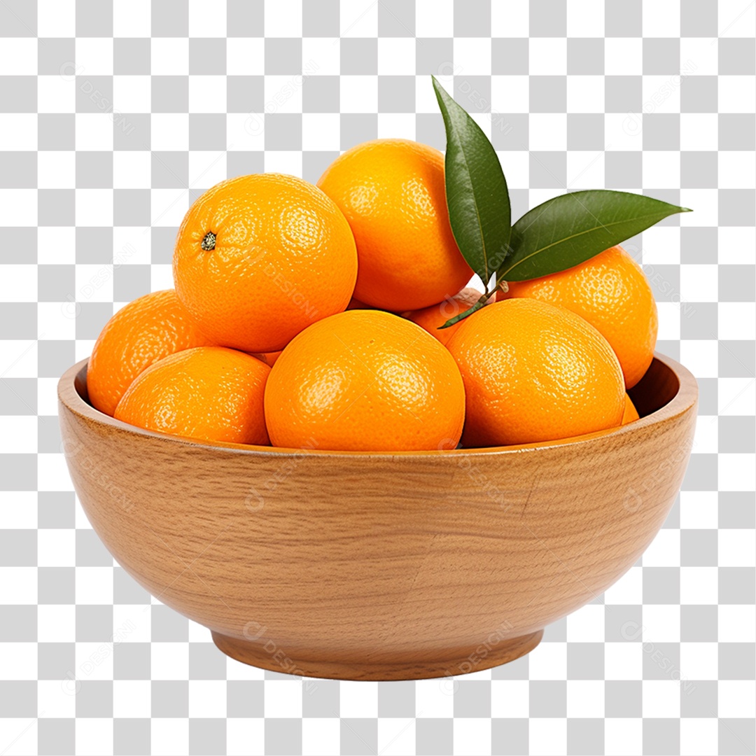 Tigela com Frutas Laranjas PNG Transparente