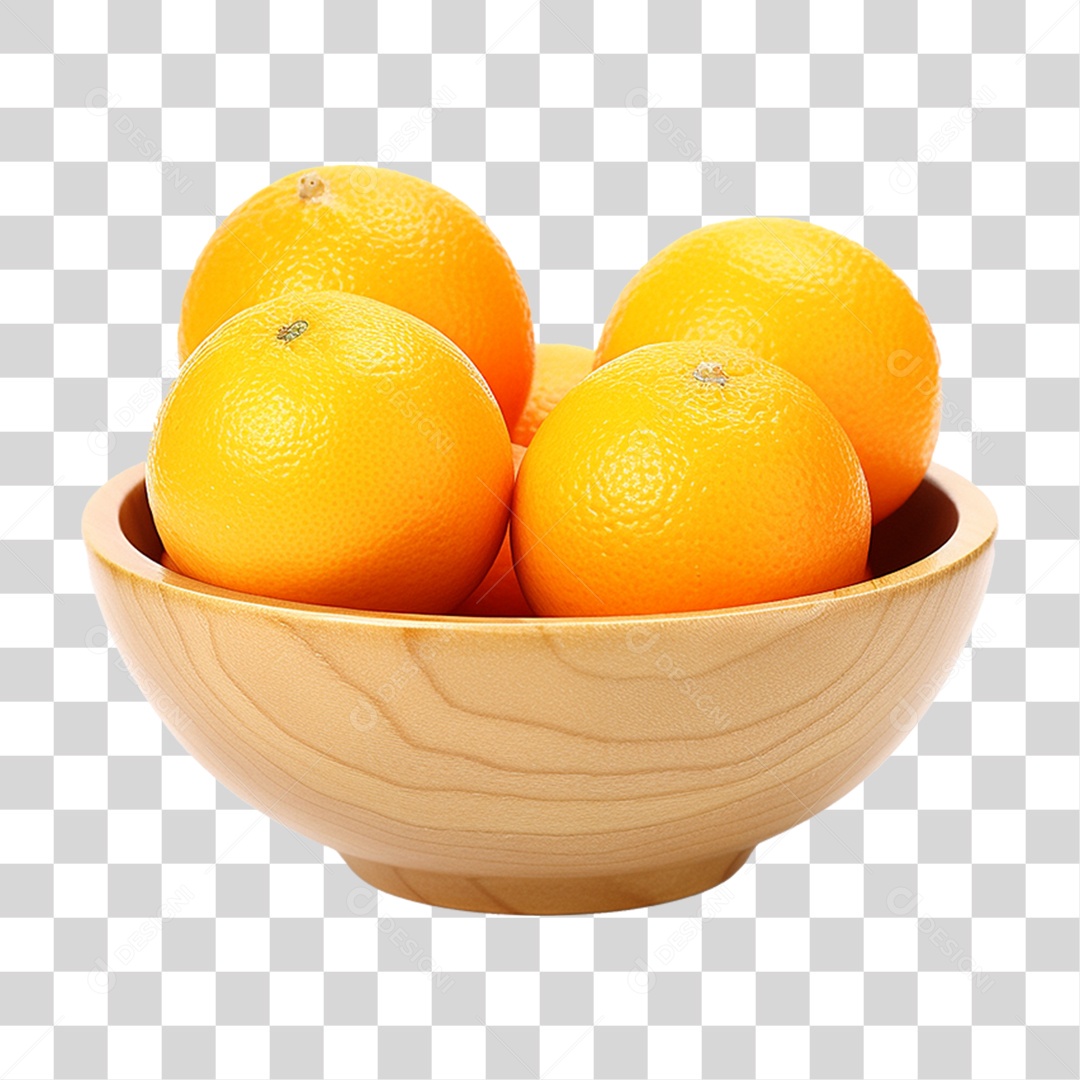 Tigela com Frutas Laranjas PNG Transparente