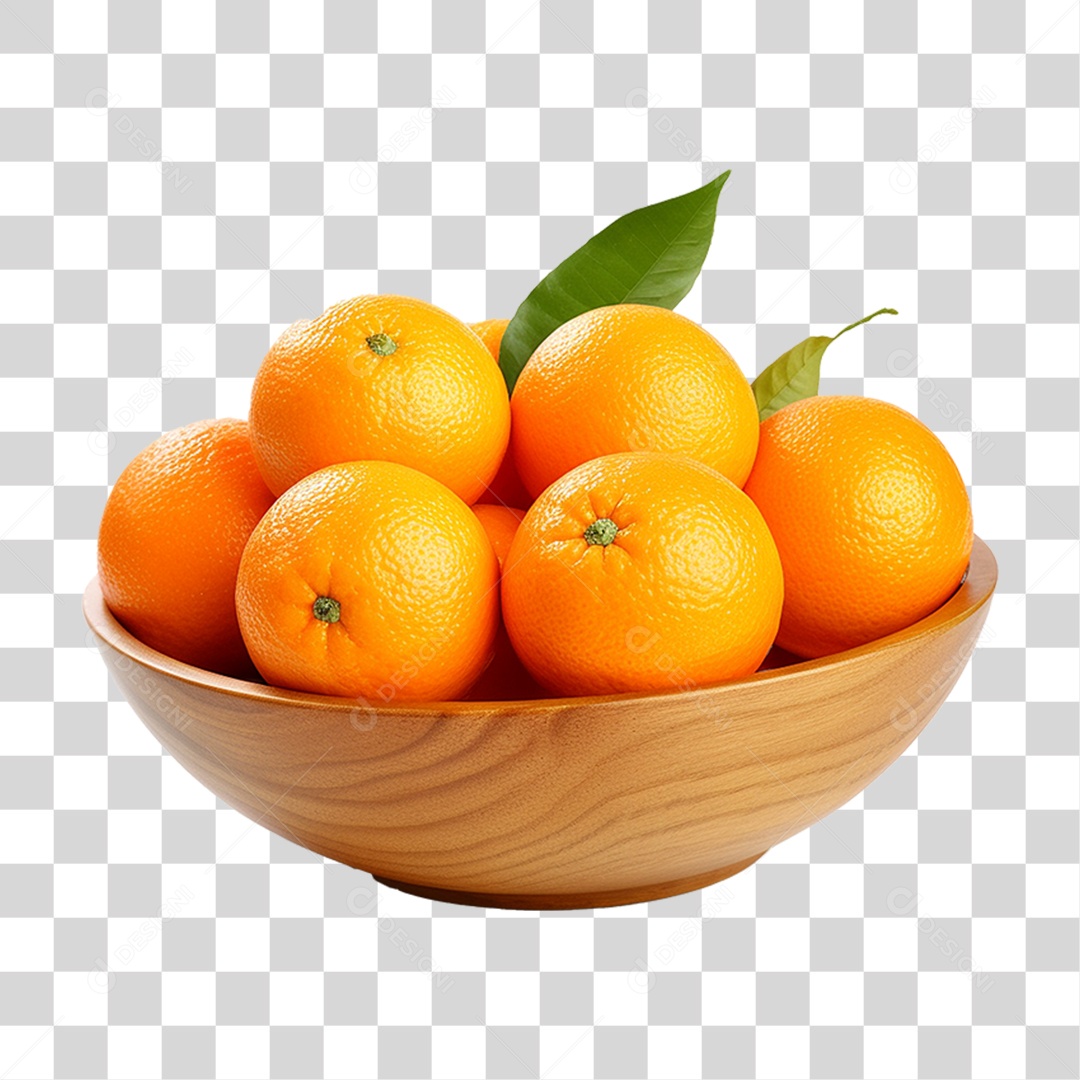 Tigela com Frutas Laranjas PNG Transparente