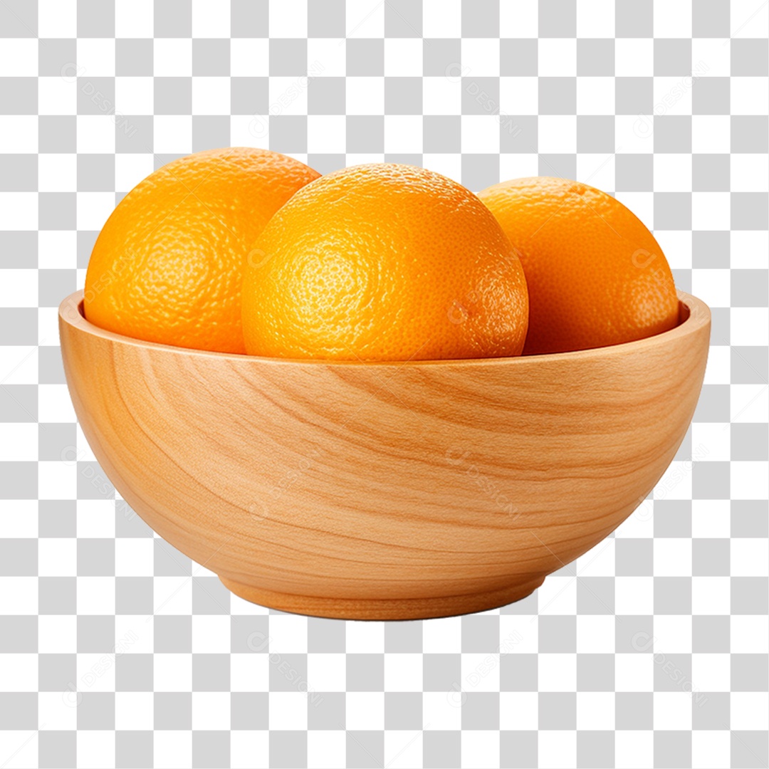 Tigela com Frutas Laranjas PNG Transparente