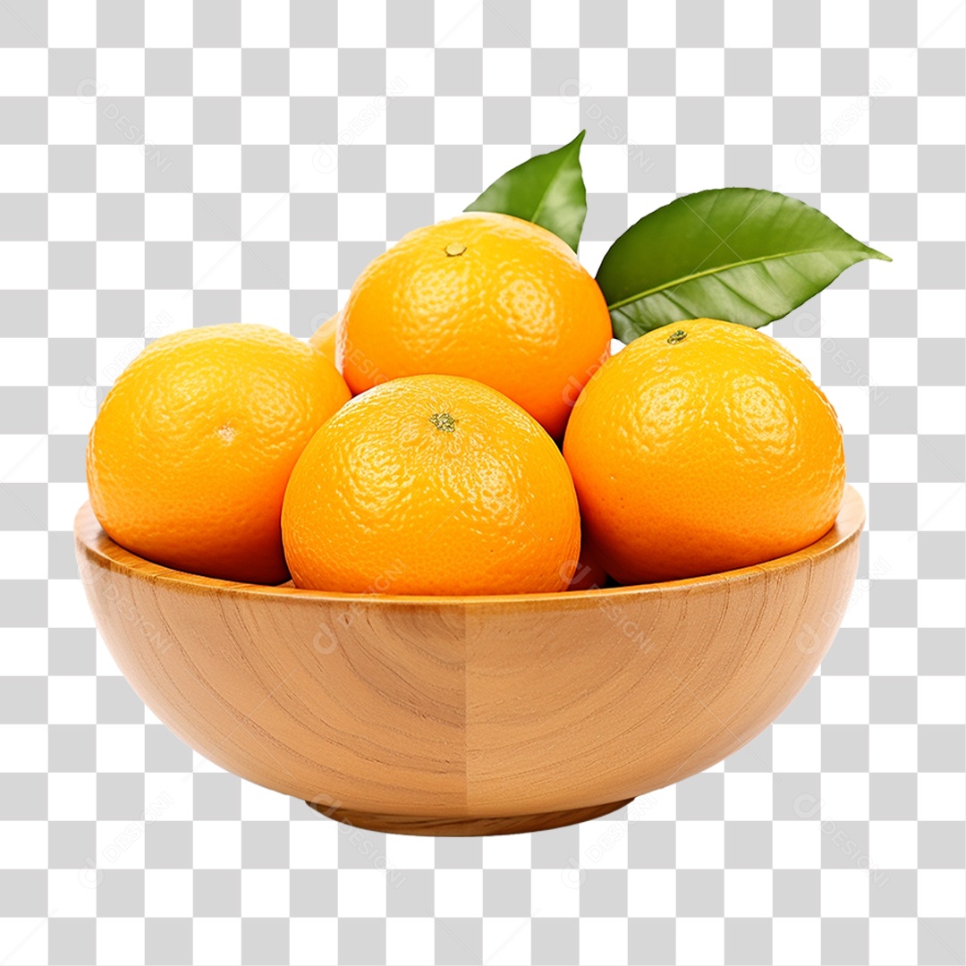 Tigela com Frutas Laranjas PNG Transparente