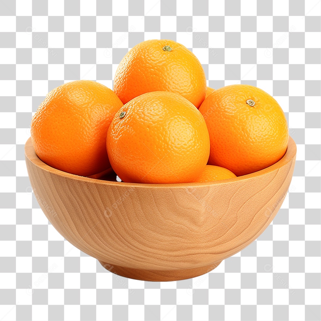 Tigela com Frutas Laranjas PNG Transparente