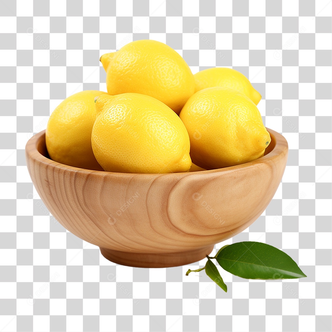 Tigela com Frutas Limões PNG Transparente