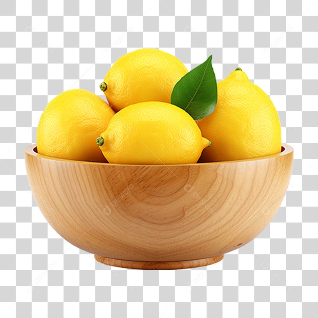 Tigela com Frutas Limões PNG Transparente