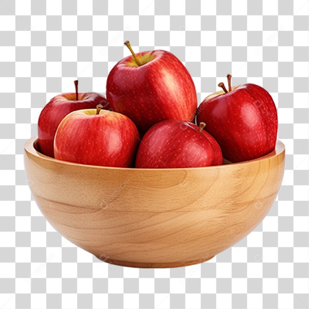 Tigela com Frutas Maçãs PNG Transparente