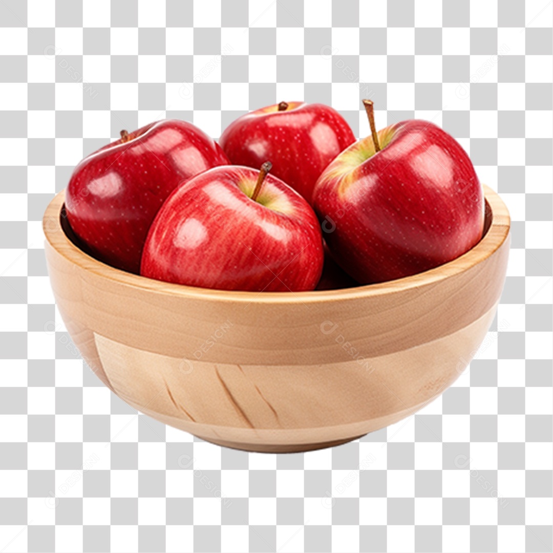 Tigela com Frutas Maçãs PNG Transparente