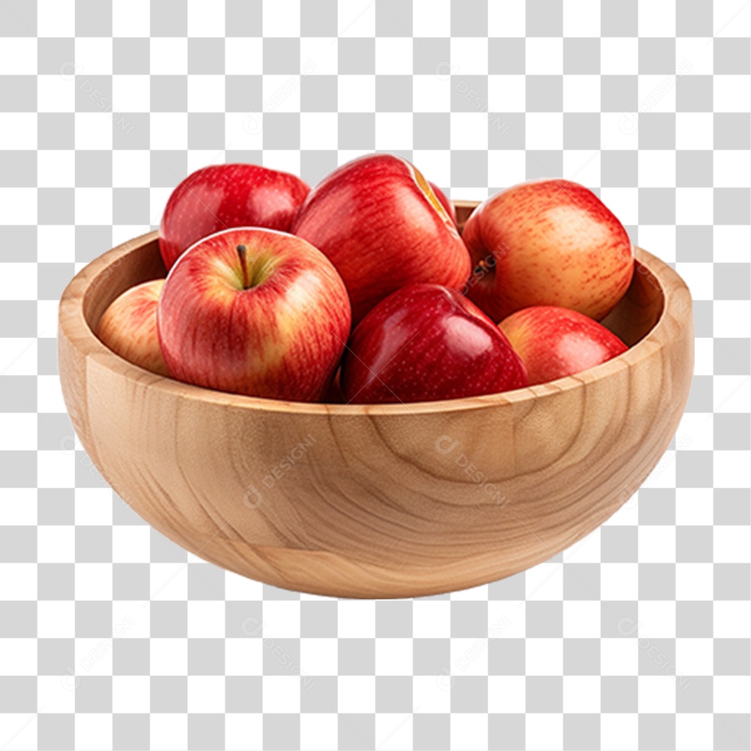 Tigela com Frutas Maçãs PNG Transparente