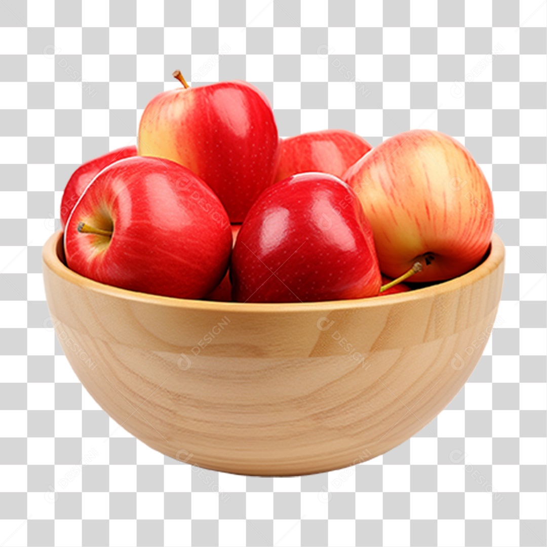 Tigela com Frutas Maçãs PNG Transparente