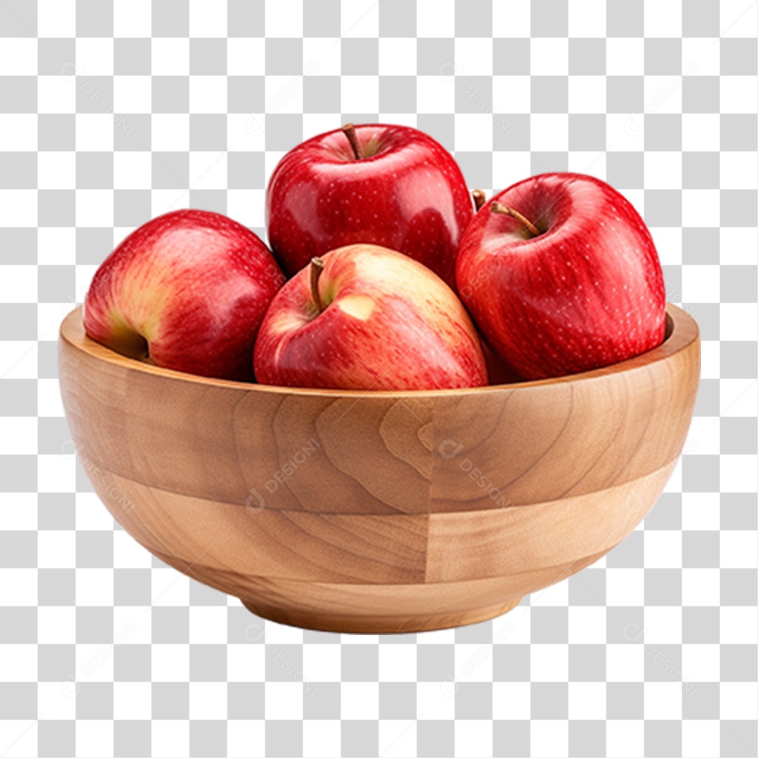 Tigela com Frutas Maçãs PNG Transparente