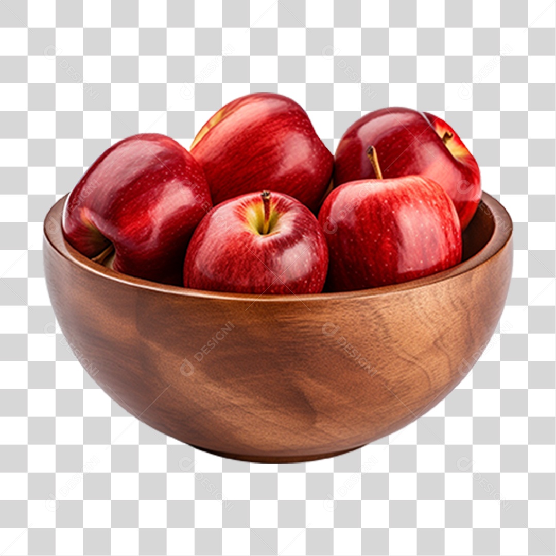 Tigela com Frutas Maçãs PNG Transparente