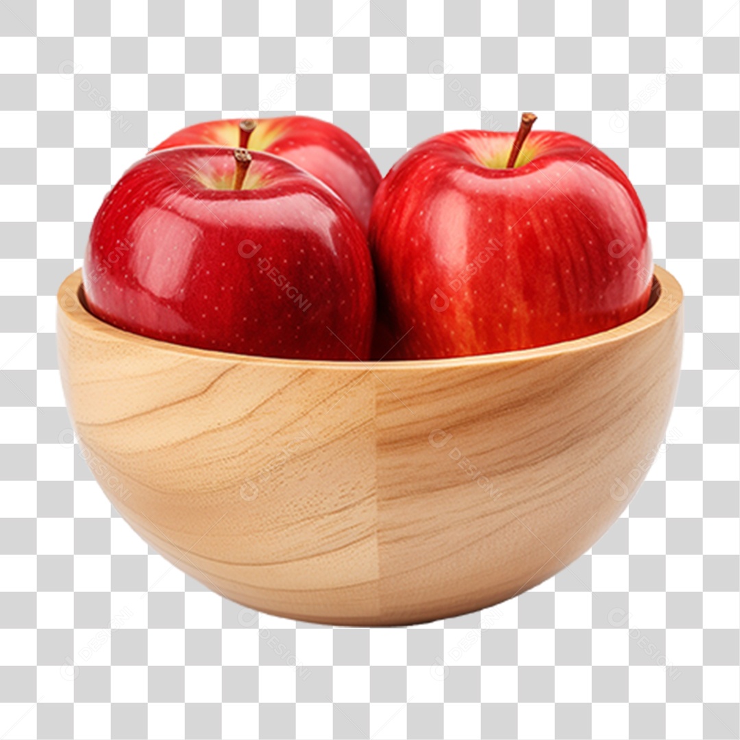 Tigela com Frutas Maçãs PNG Transparente