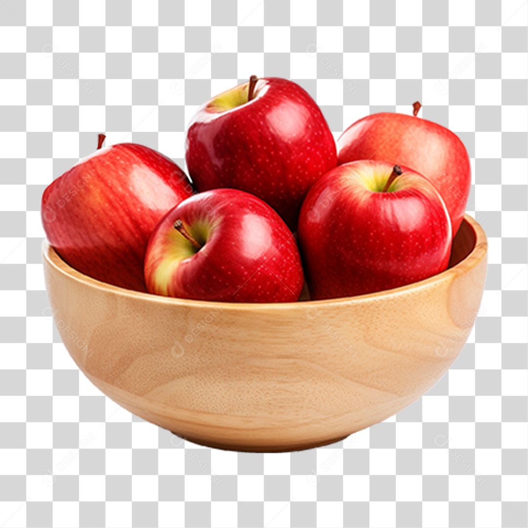 Tigela com Frutas Maçãs PNG Transparente