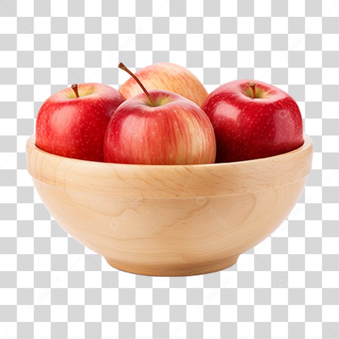 Tigela com Frutas Maçãs PNG Transparente