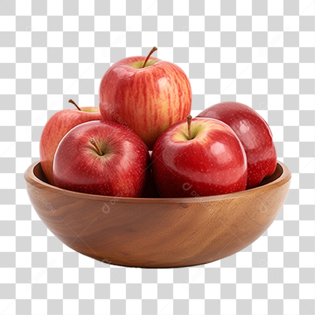 Tigela com Frutas Maçãs PNG Transparente