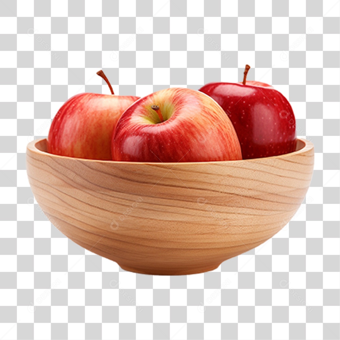 Tigela com Frutas Maçãs PNG Transparente