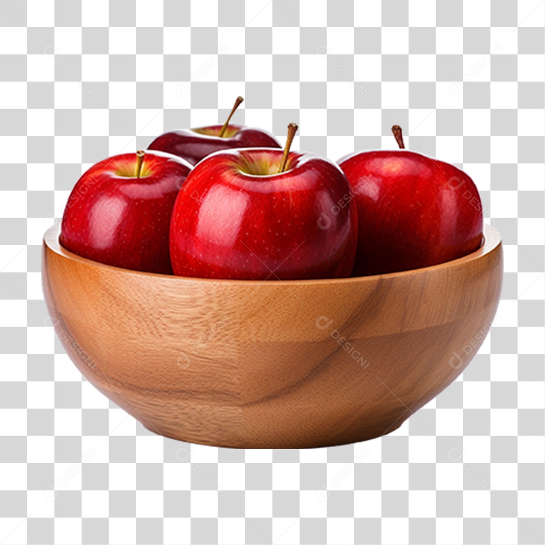 Tigela com Frutas Maçãs PNG Transparente