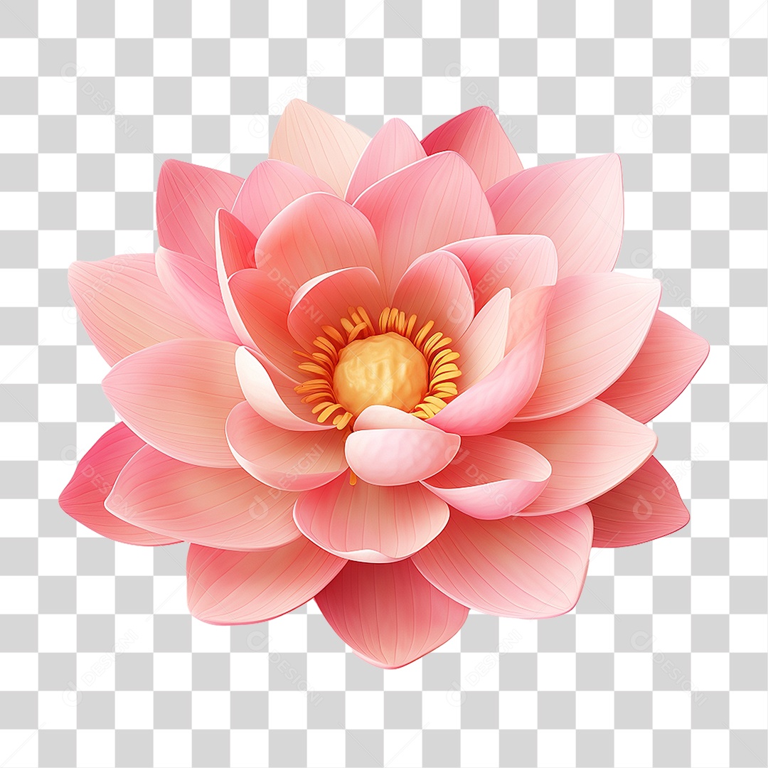 Flor de Lotus Rosa PNG Transparente