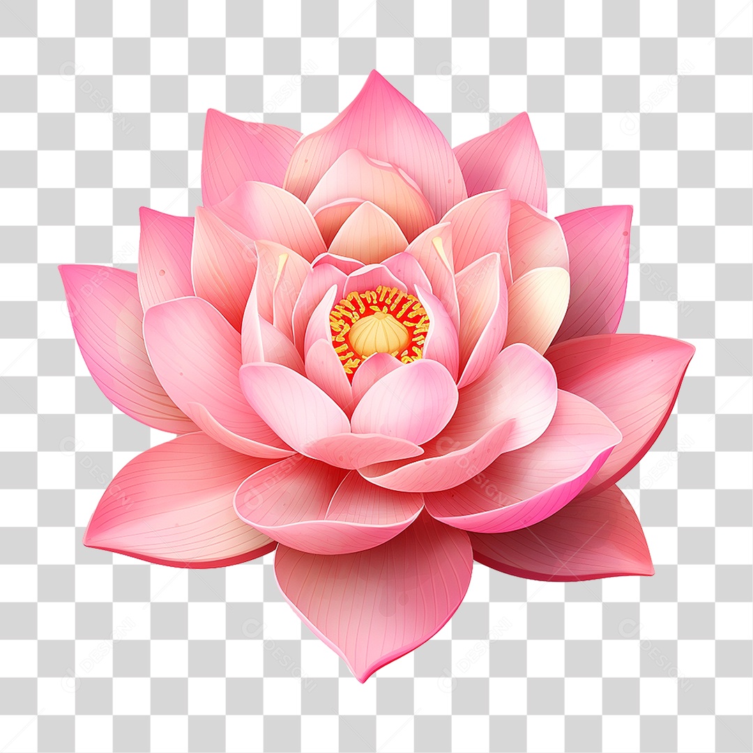 Flor de Lotus Rosa PNG Transparente