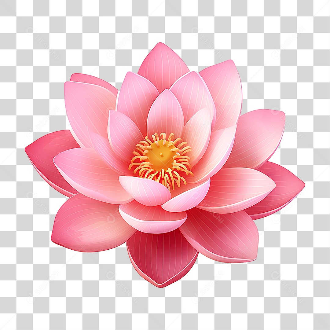 Flor de Lotus Rosa PNG Transparente
