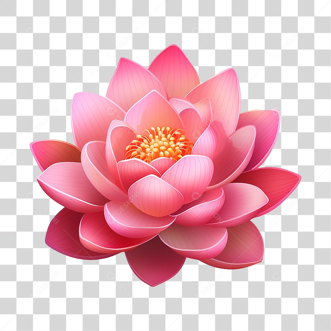Flor de Lotus Rosa PNG Transparente