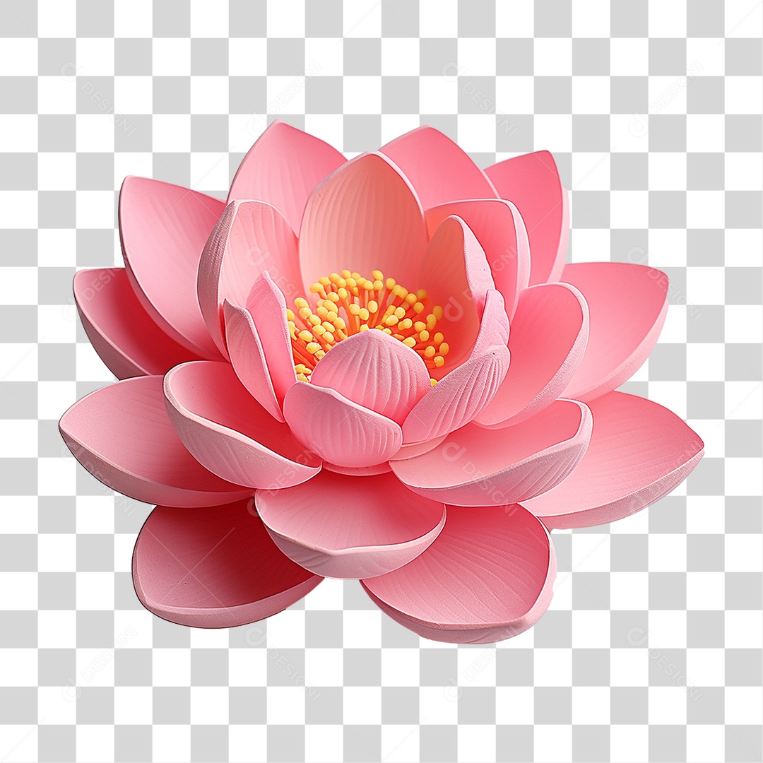 Flor de Lotus Rosa PNG Transparente