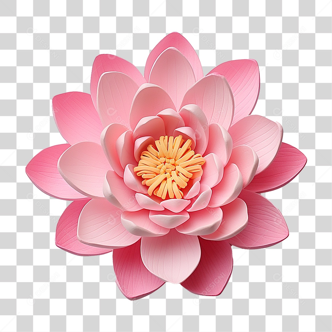 Flor de Lotus Rosa PNG Transparente