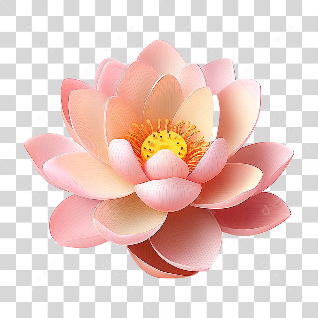 Flor de Lotus Rosa PNG Transparente