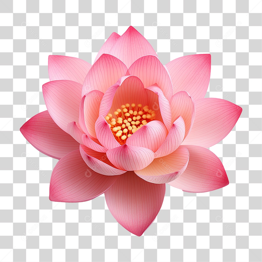 Flor de Lotus Rosa PNG Transparente