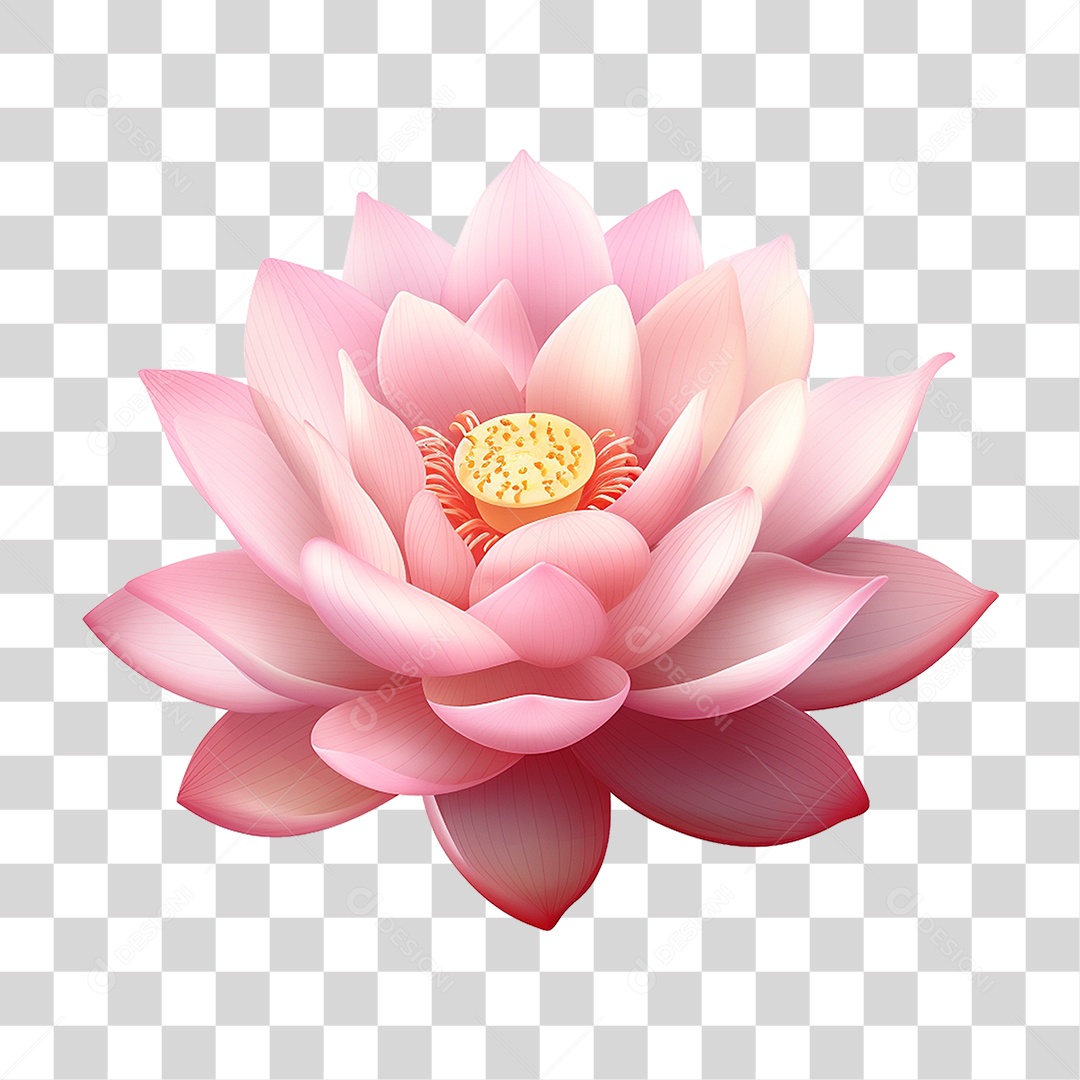 Flor de Lotus Rosa PNG Transparente