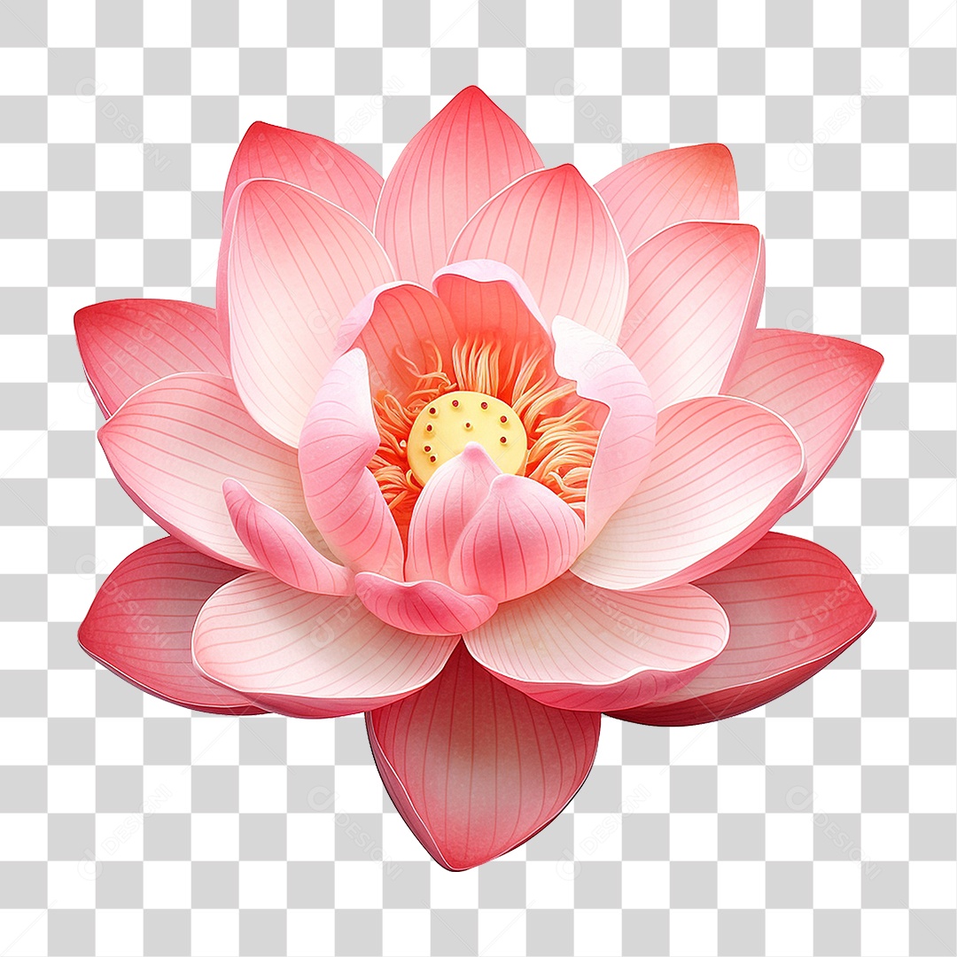 Flor de Lotus Rosa PNG Transparente