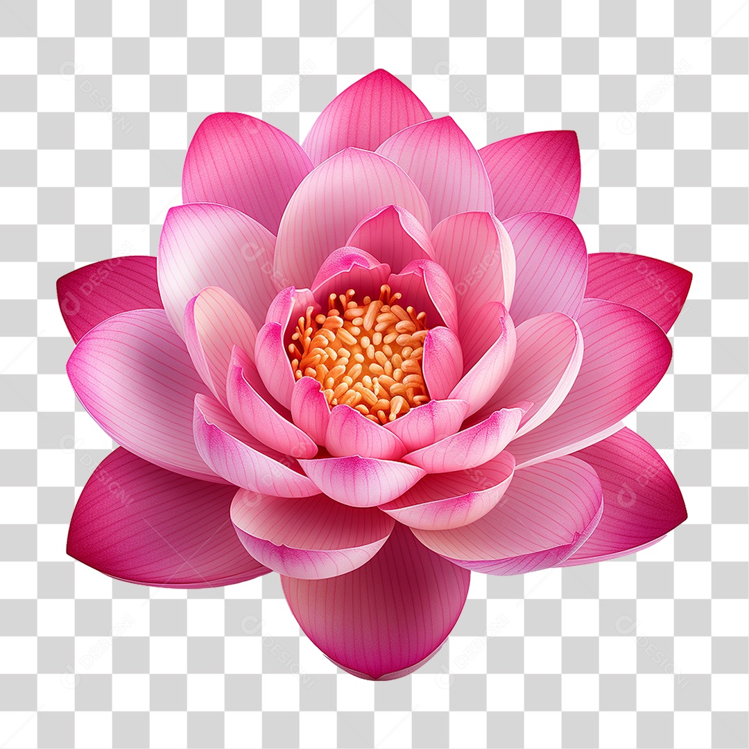 Flor de Lotus Rosa PNG Transparente