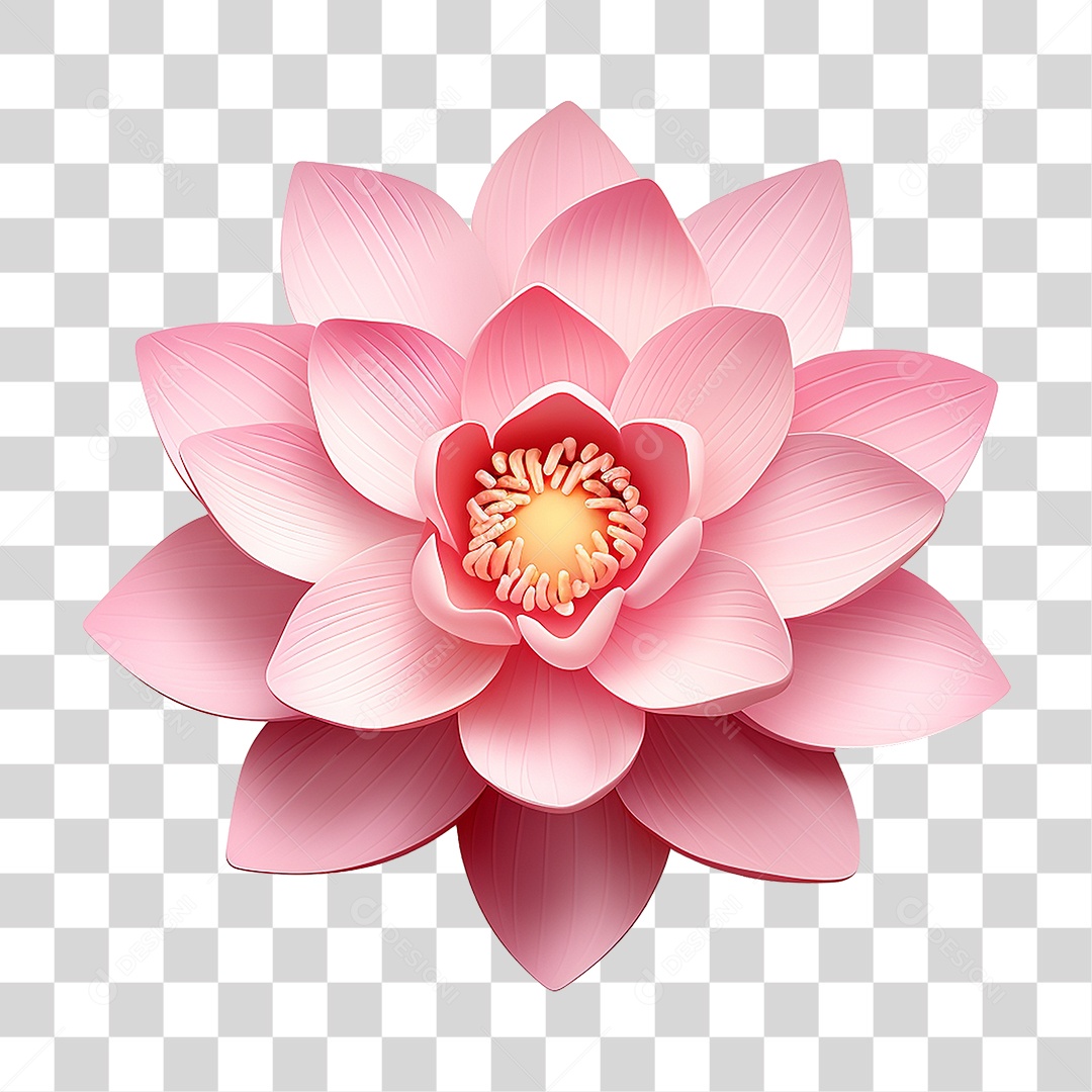 Flor de Lotus Rosa PNG Transparente