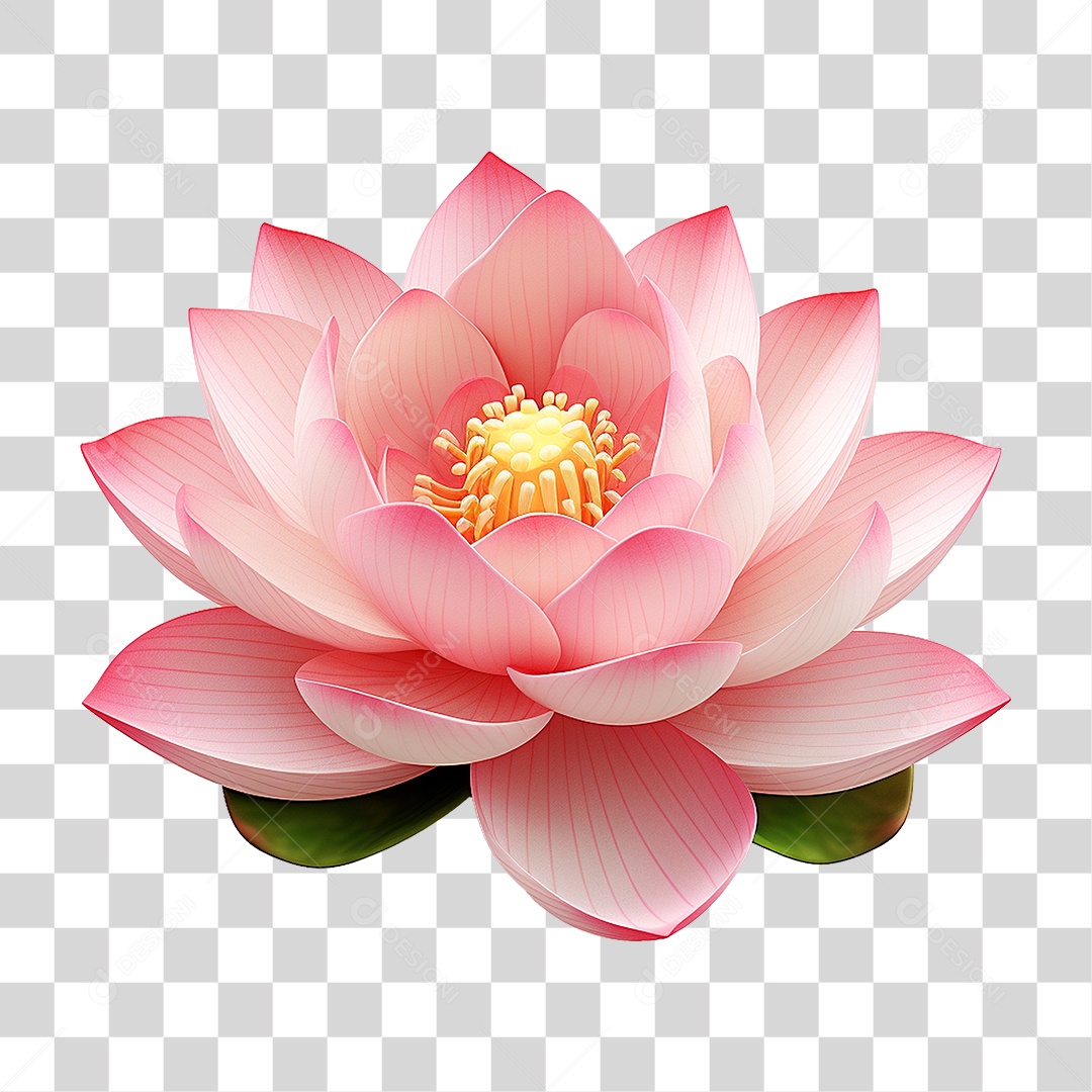 Flor de Lotus Rosa PNG Transparente
