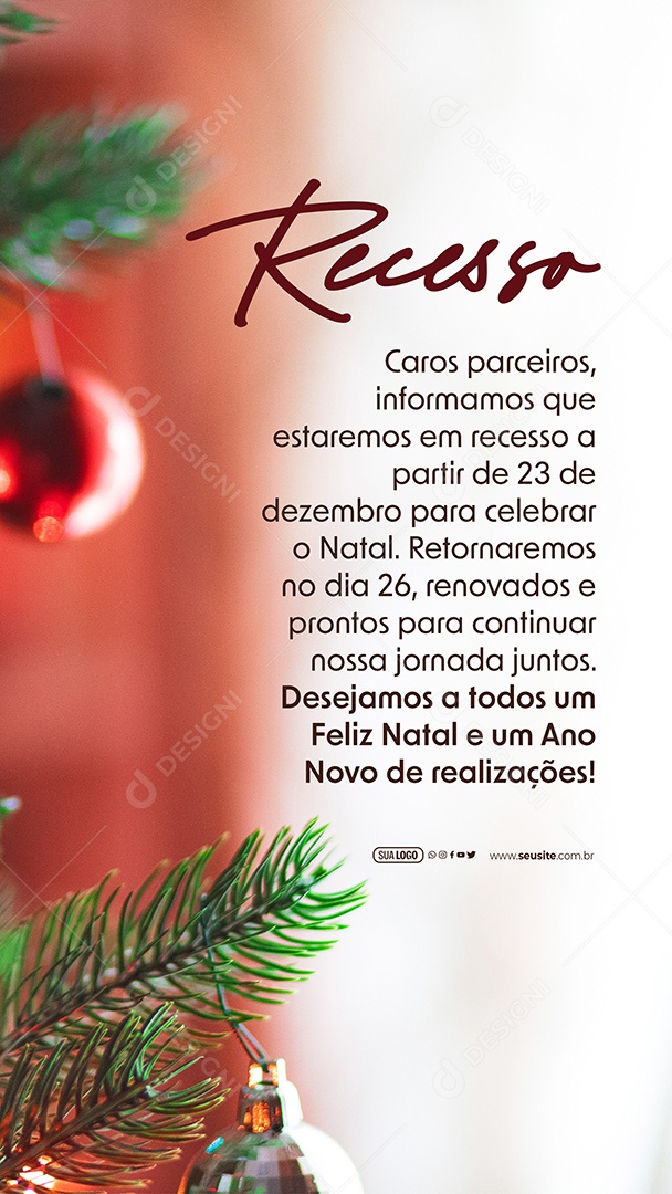 Story Desejamos a todos feliz natal e um ano nono de Realizações Social Media PSD Editável