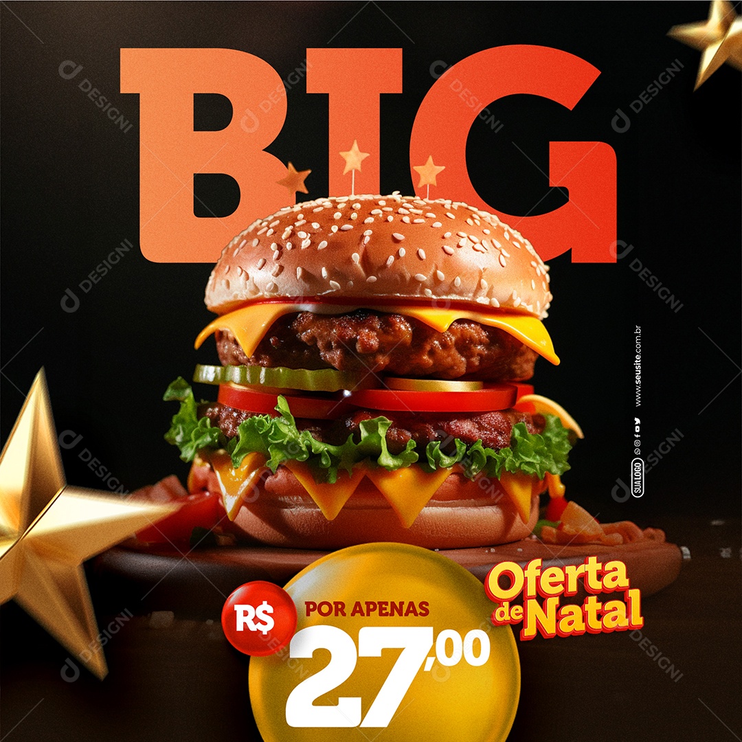 Oferta de natal Big Por Apenas 27,00 Social Media PSD Editável