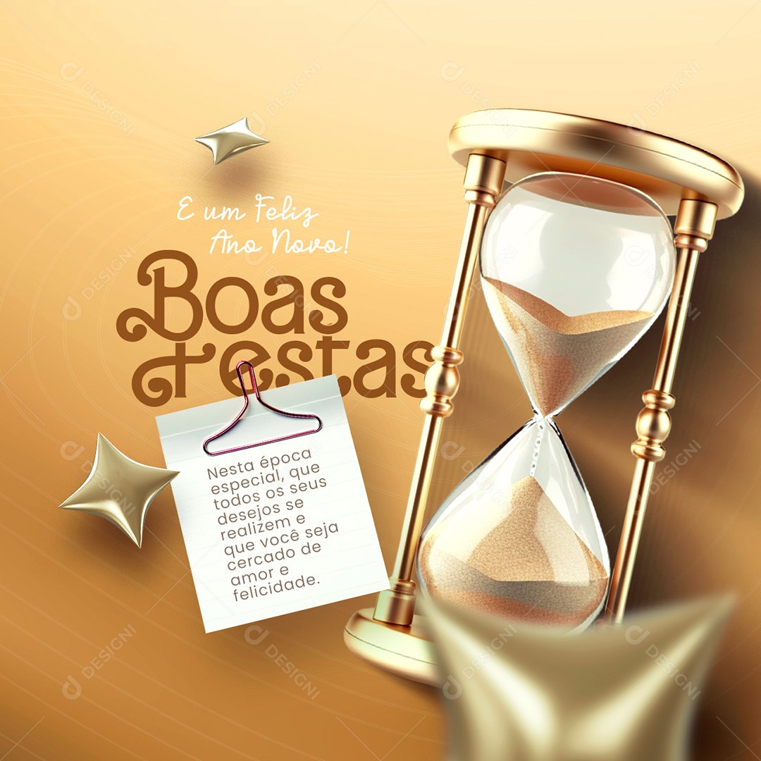 Boas Festas E um Feliz Ano Novo Nesta Época Especial que Todos os seus Desejos se Realizem Social Media PSD Editável