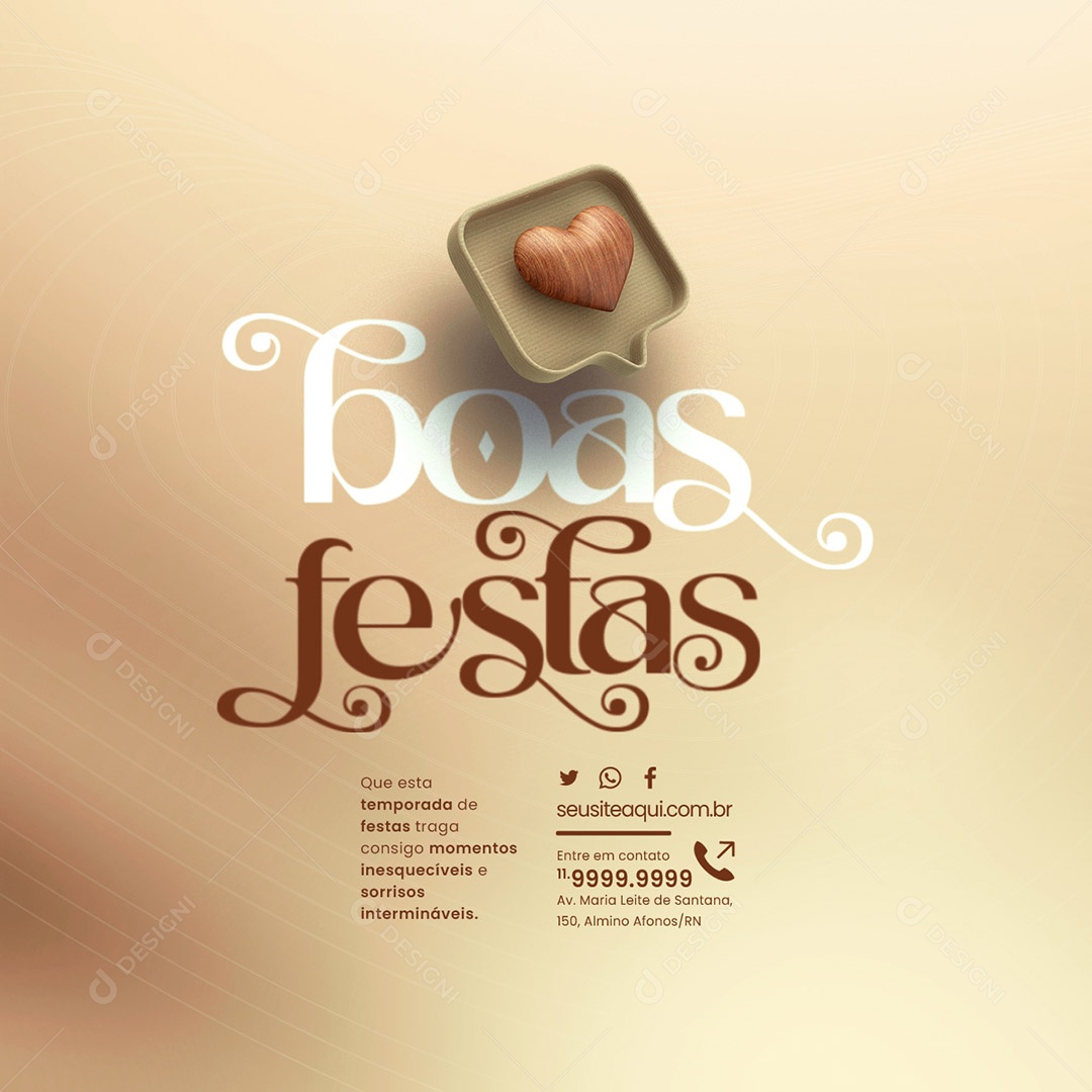 Boas Festas Que esta Temporada de Festas Traga Consigo Momentos Inesquecíveis e Sorrisos Social Media PSD Editável