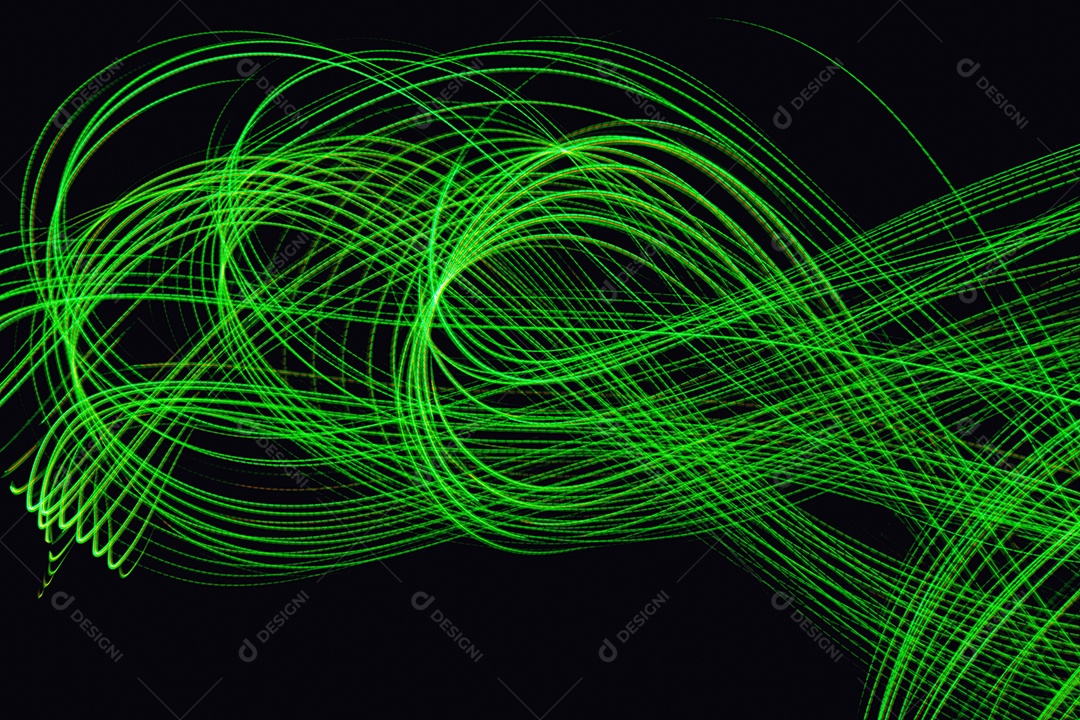 Fundo preto com linhas verdes néon