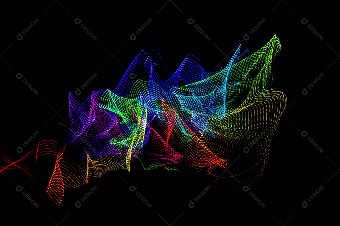 Texturas coloridas sobre fundo preto