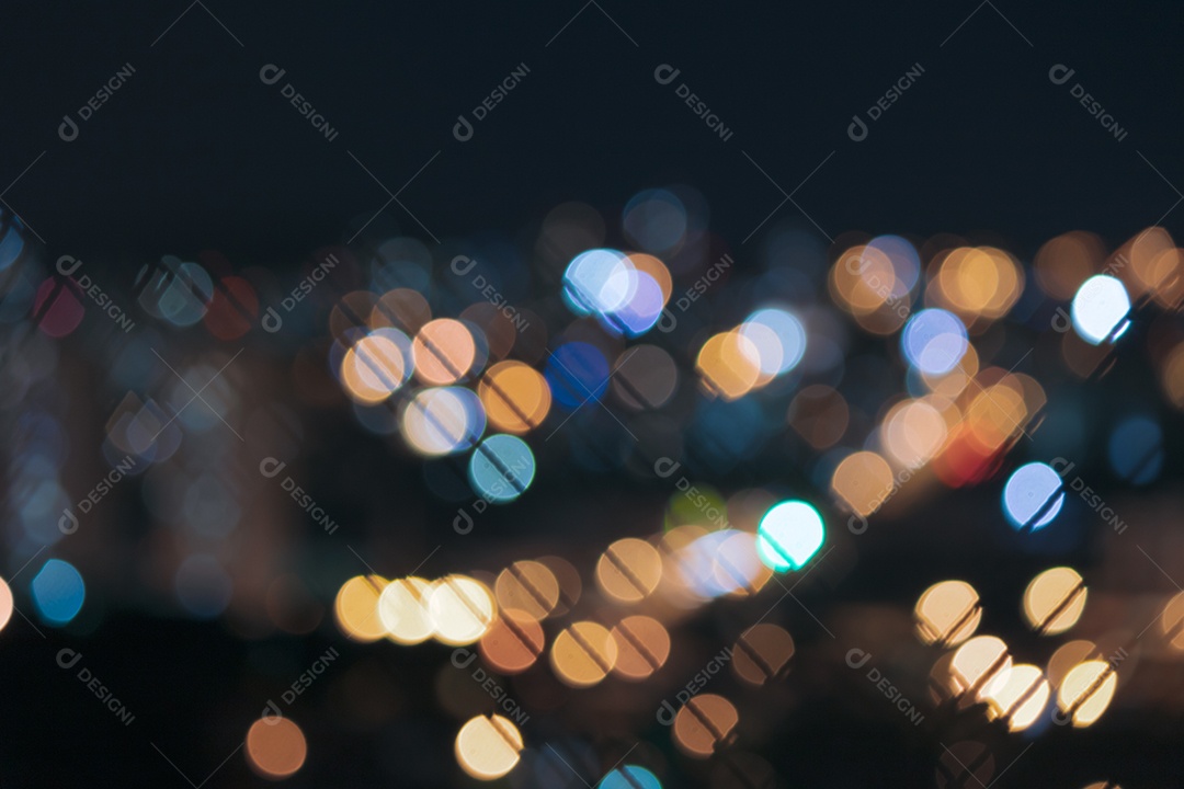 Imagem de fundo desfocado de luzes de uma cidade