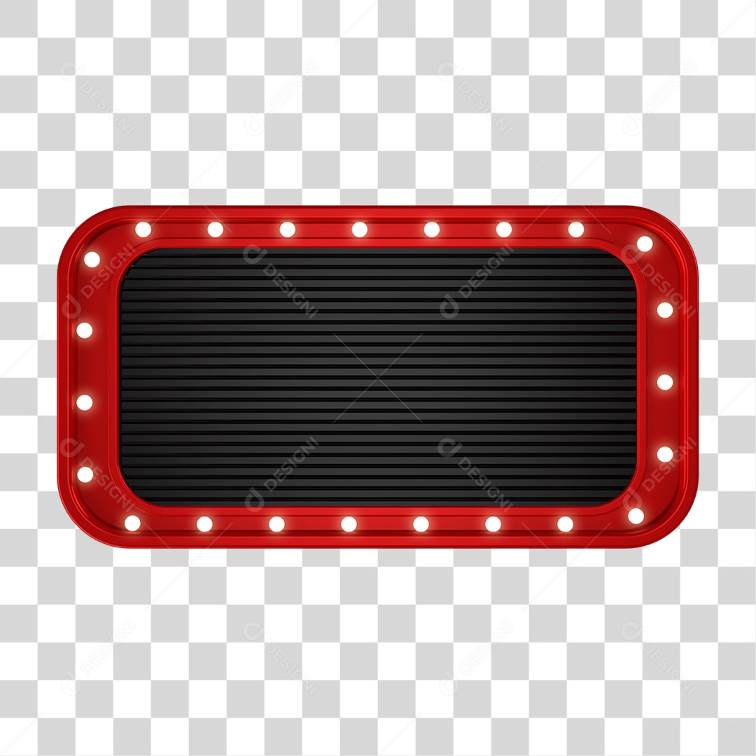 Elemento 3D Placa de Metal Luzes Neon PNG Transparente