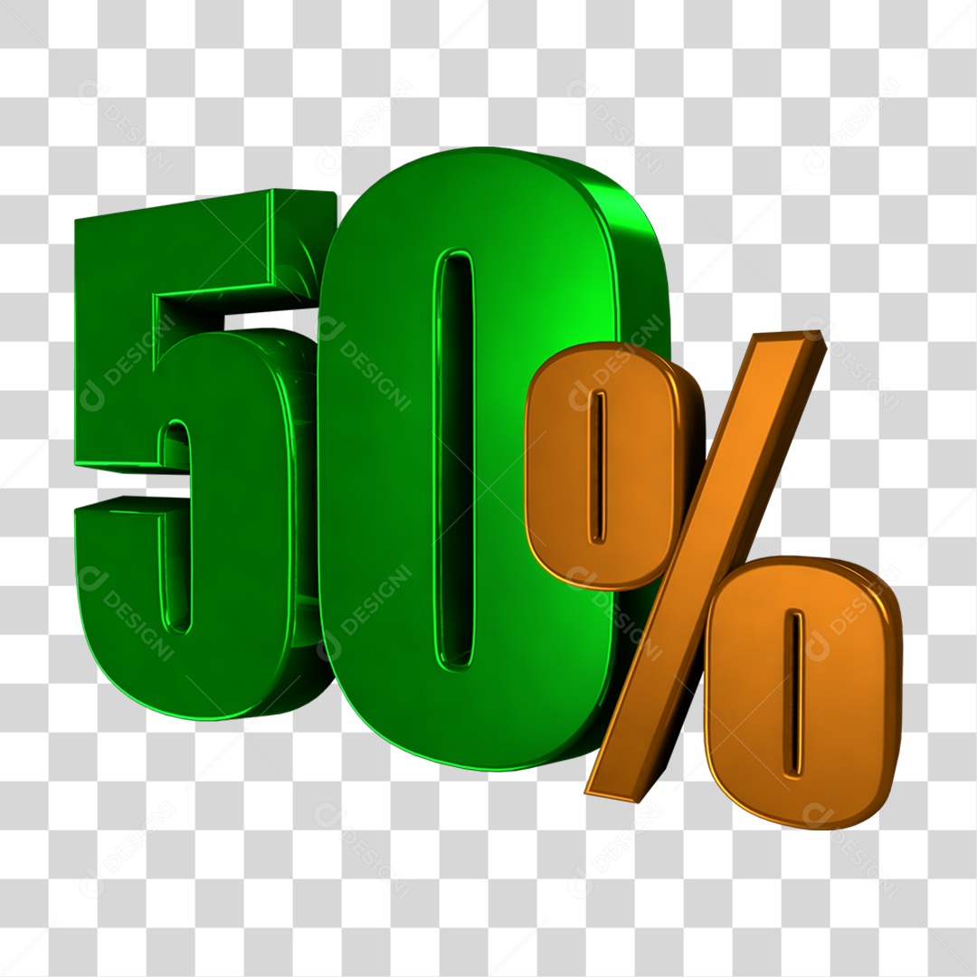 Selo 3D 50% PNG Transparente