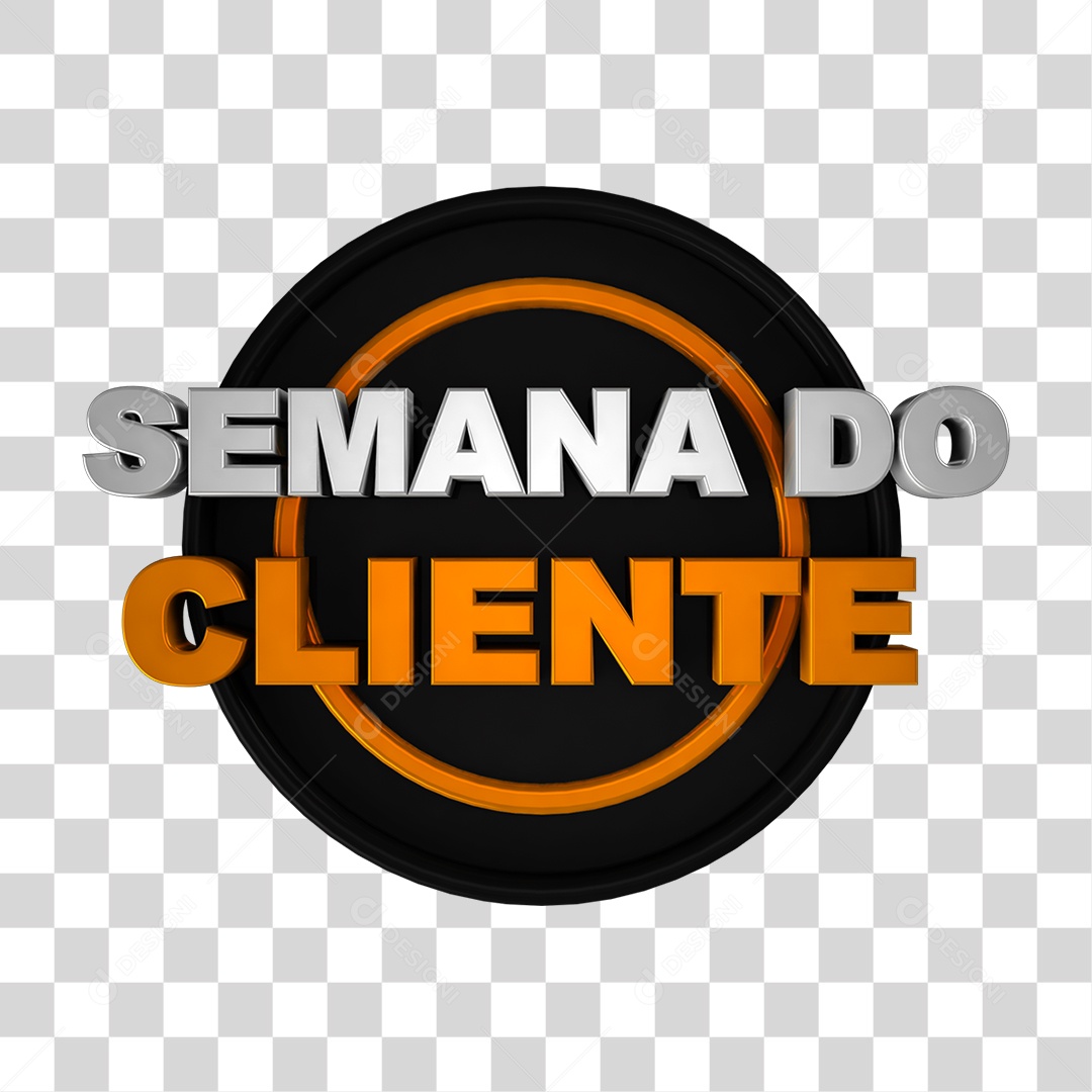 Selo 3D Semana do Cliente PNG Transparente