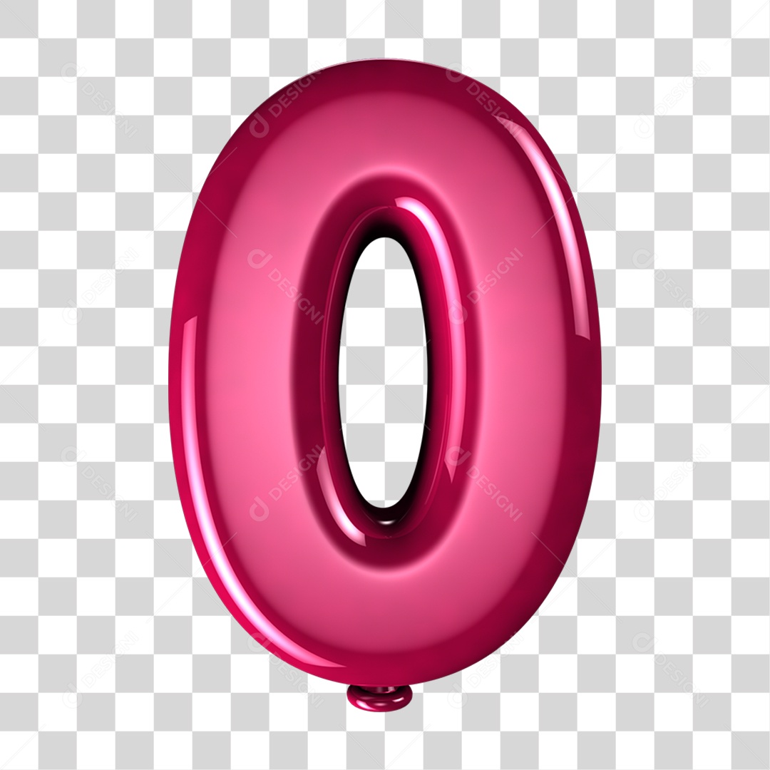 Balão Número 0 PNG Transparente