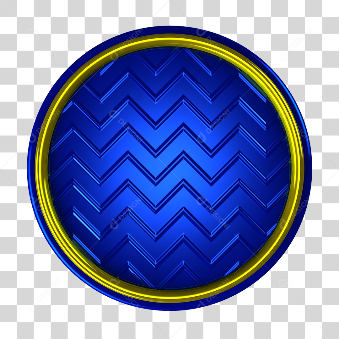 Placa Redonda Azul PNG Transparente