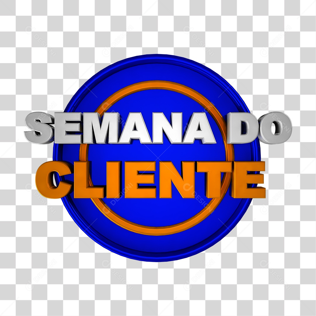 Selo 3D Semana do Cliente PNG Transparente