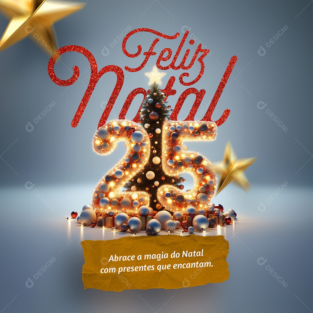 Feliz Natal Abrace a Magia com Presentes que Encantam Social Media PSD Editável