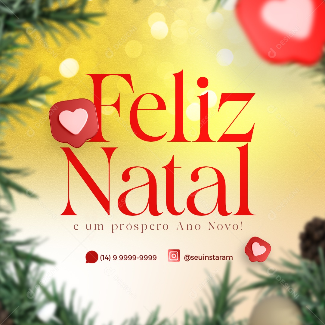 Feliz Natal e um Próspero Ano Novo Social Media PSD Editável