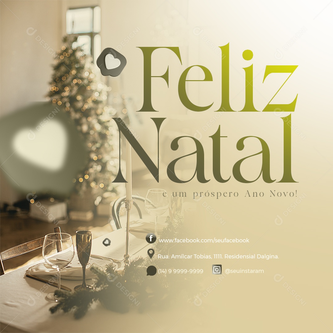 Feliz Natal e um Próspero Ano Novo Social Media PSD Editável