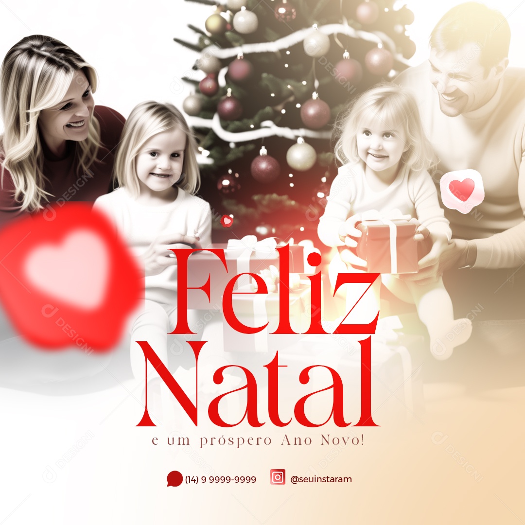 Feliz Natal e um Próspero Ano Novo Social Media PSD Editável